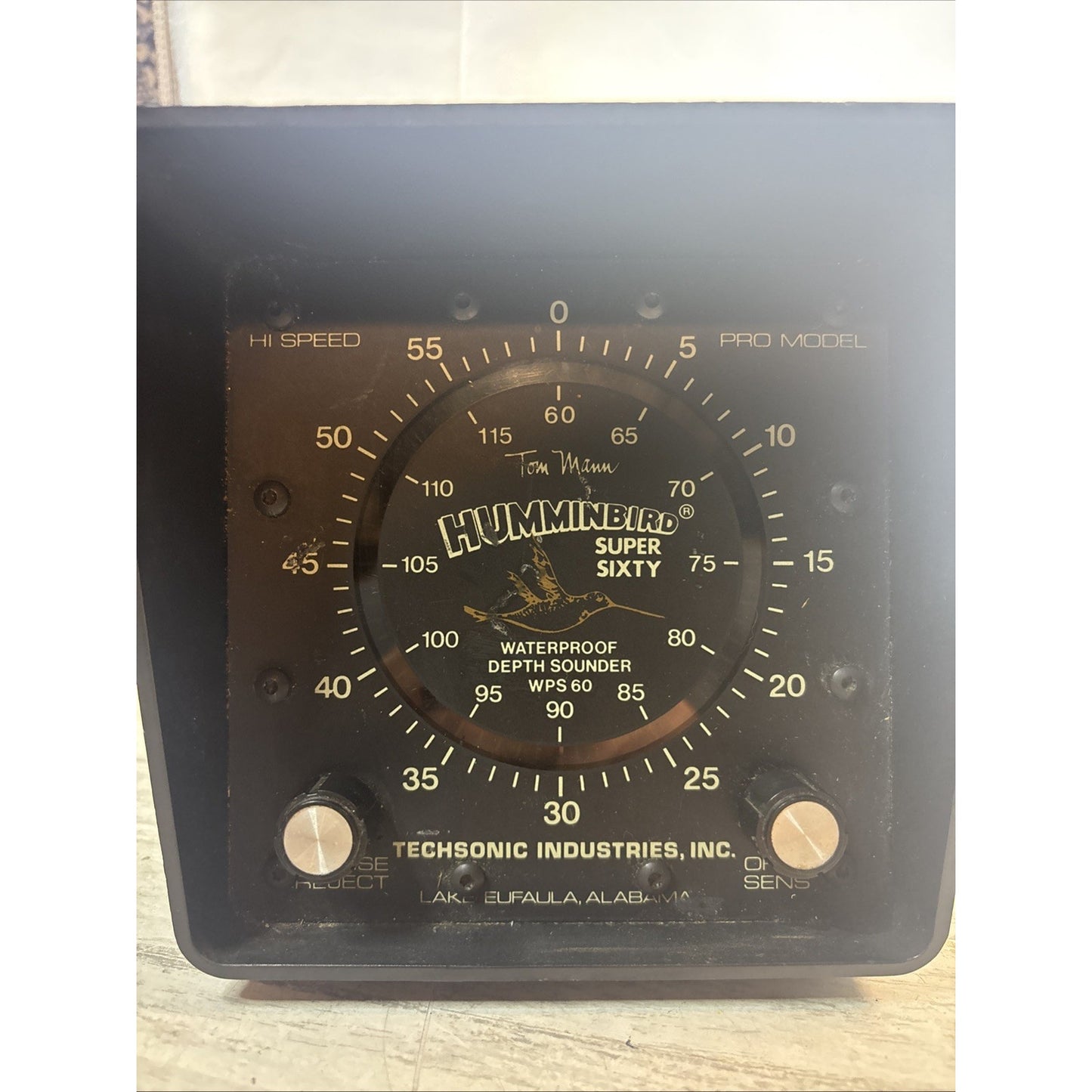 Vintage Hummingbird Super Sixty Depth Sounder Fish Finder Bracket Transducer