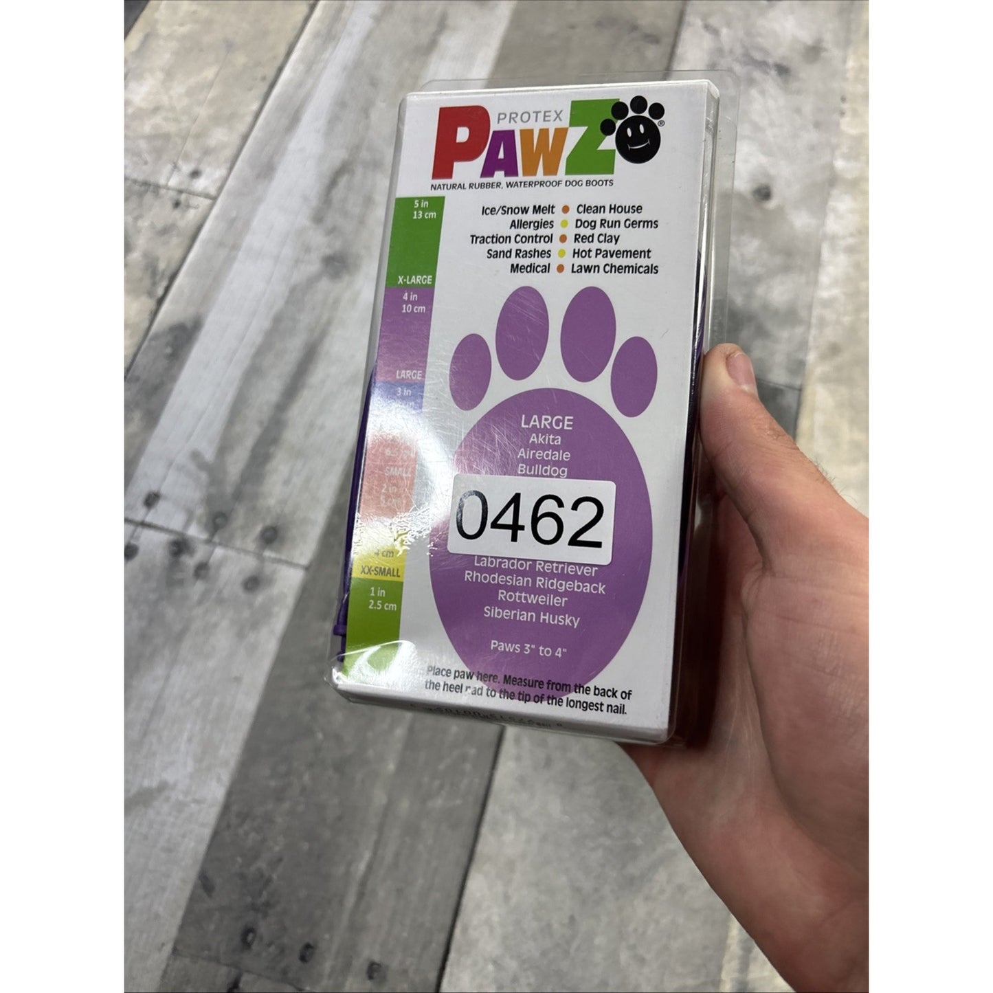PawZ Dog Boots~Waterproof Rubber Paws Protectors~Disposable-Reusable Lg Purple
