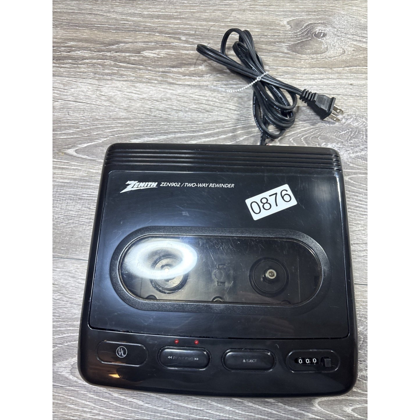 Zenith ZEN902 Two-Way VHS Tape Rewinder, Fast Forward or Reverse, TESTED