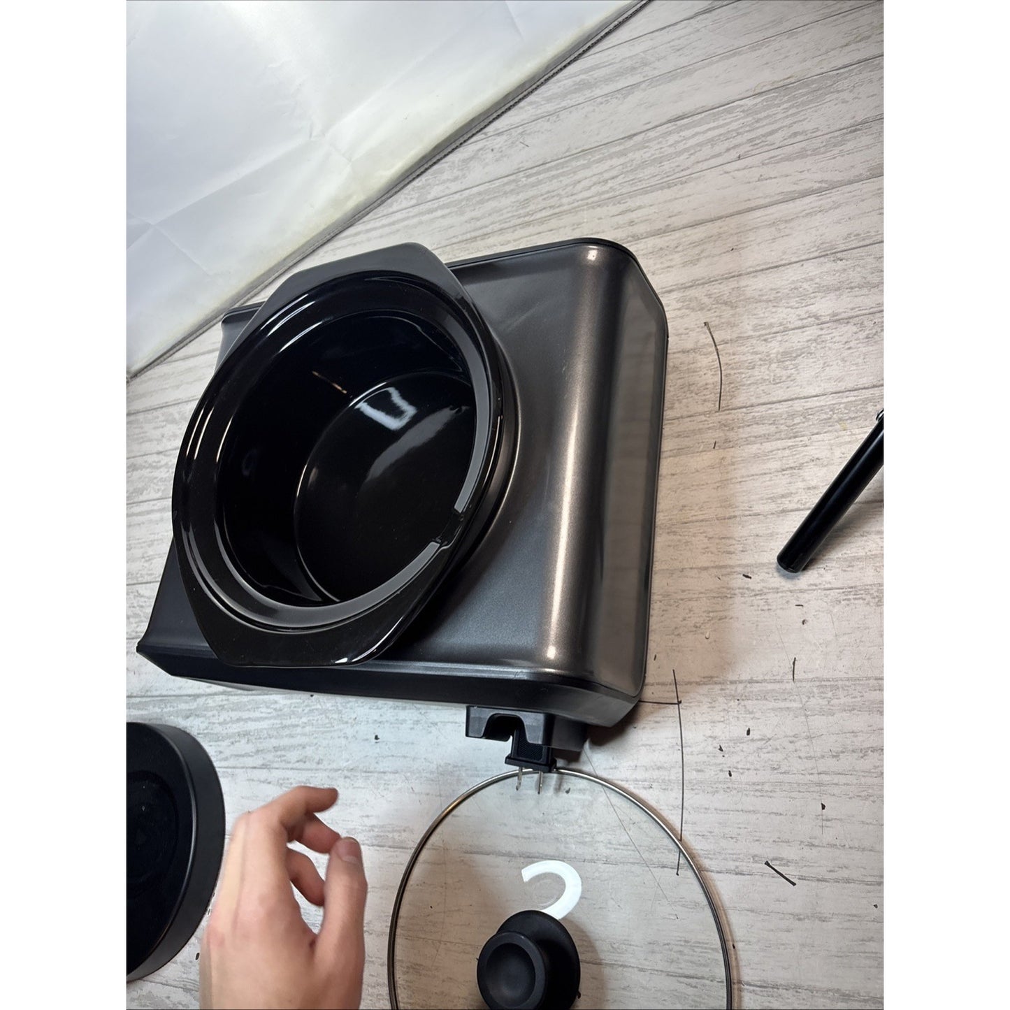 CROCK POT 2.5 -Quart Slow Cooker SCCPMD2-CH Black Connectable Banquet