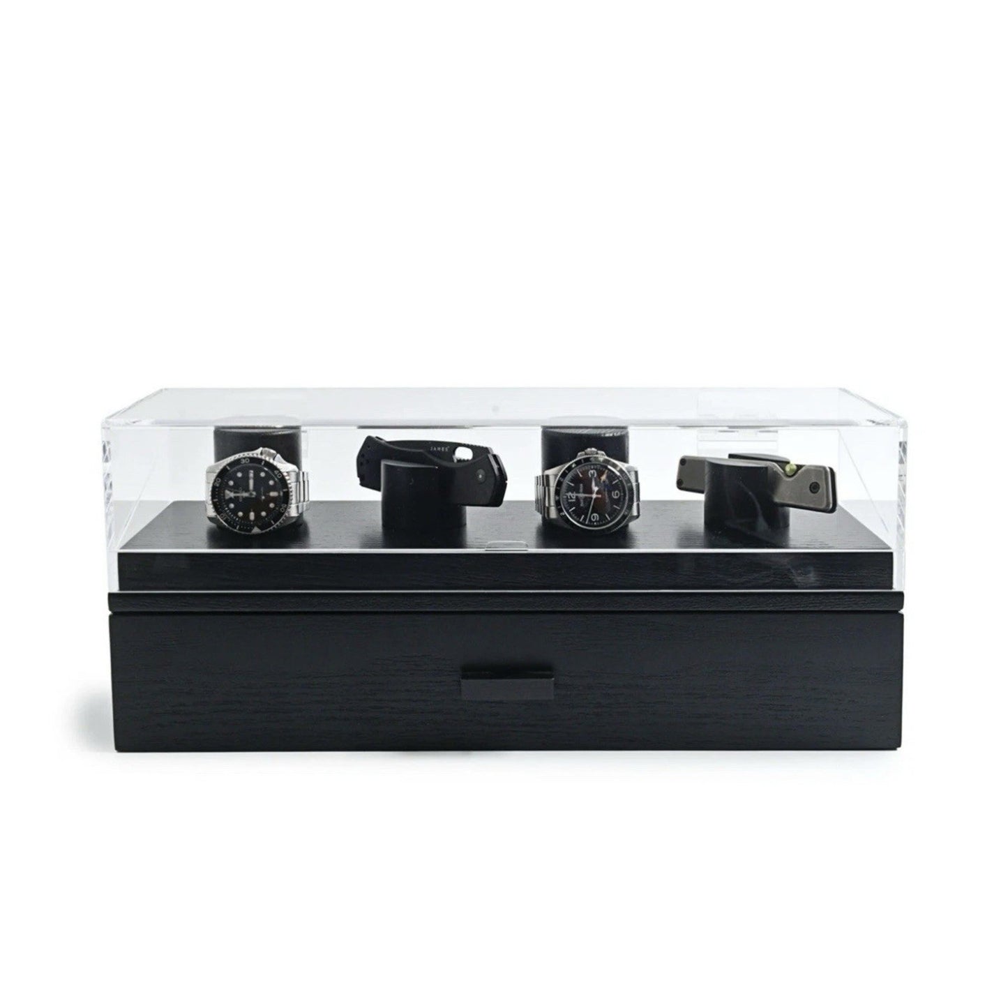 Holme & Hadfield Knife & Watch Display Case Organizer - The Combo Deck - Black
