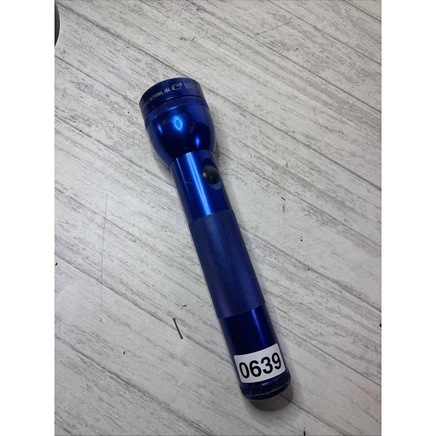 MAG-LITE LARGE 2 D Cell MAGLITE 10” Blue Flashlight Made In USA Ontario VTG