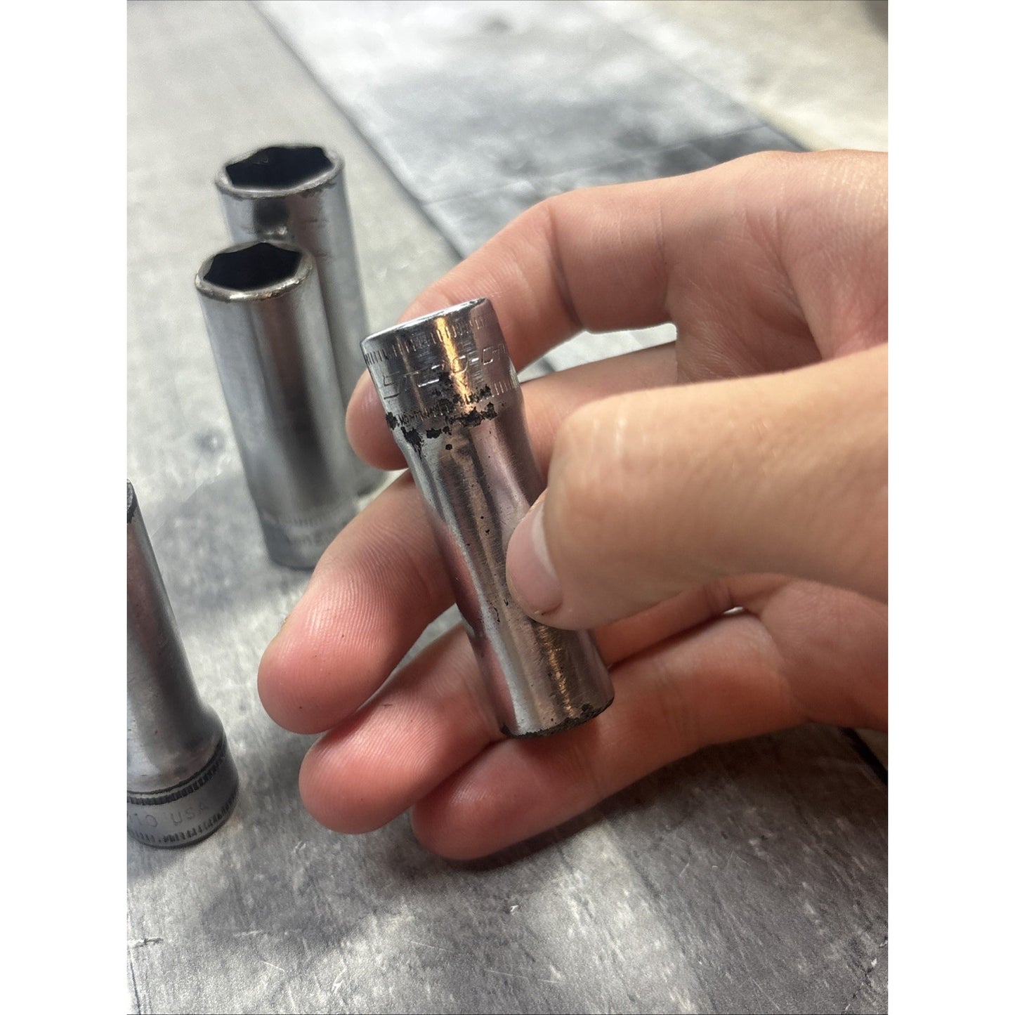 Snap-on Vintage Deep Point Sockets Metric 3/8 Drive - SFSM 15 13 11 10