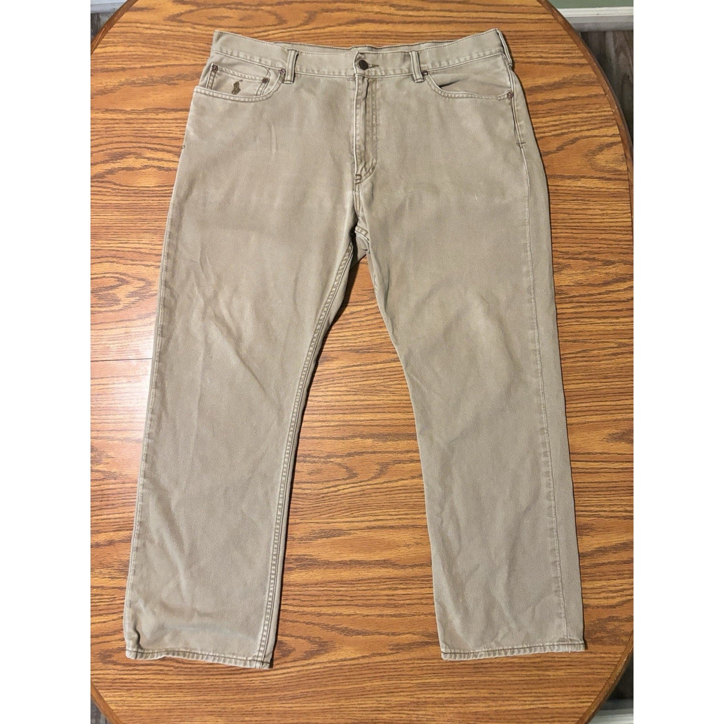 Polo Ralph Lauren Mens Classic 867 Jeans Beige Brown 100% Cotton 38x30 Preppy