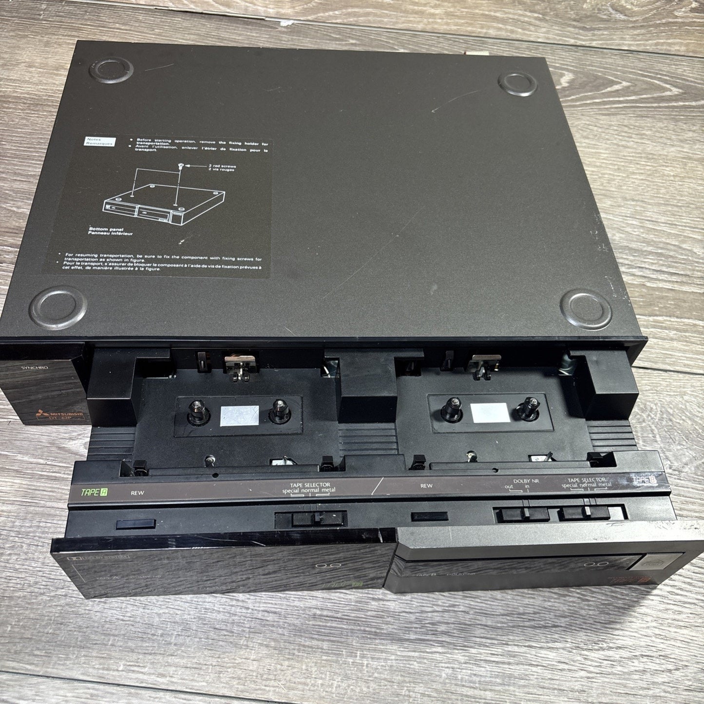 Mitsubishi DT-62P Dual Cassette Deck Tape Player Hi-Fi Japan