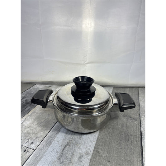 Royal Queen Temp Tone Plus 6.5” Stock Pot/Lid - 5 Ply Stainless Steel Multi Core