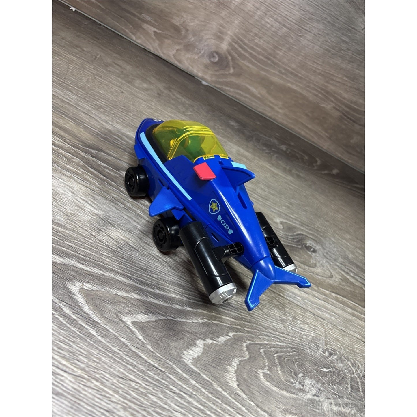 Paw Patrol Aqua Pups, Chase Transforming Shark Vehicle & Figure Set Blue Toy