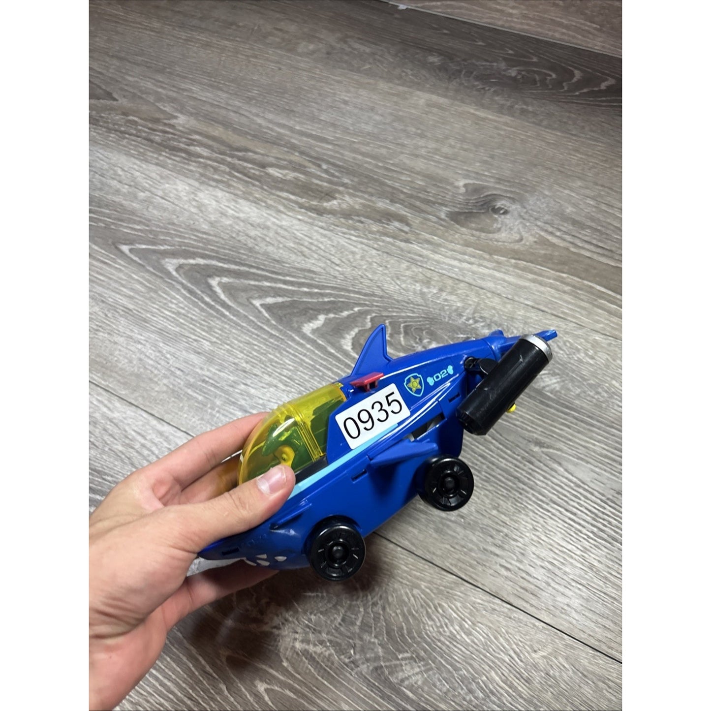 Paw Patrol Aqua Pups, Chase Transforming Shark Vehicle & Figure Set Blue Toy