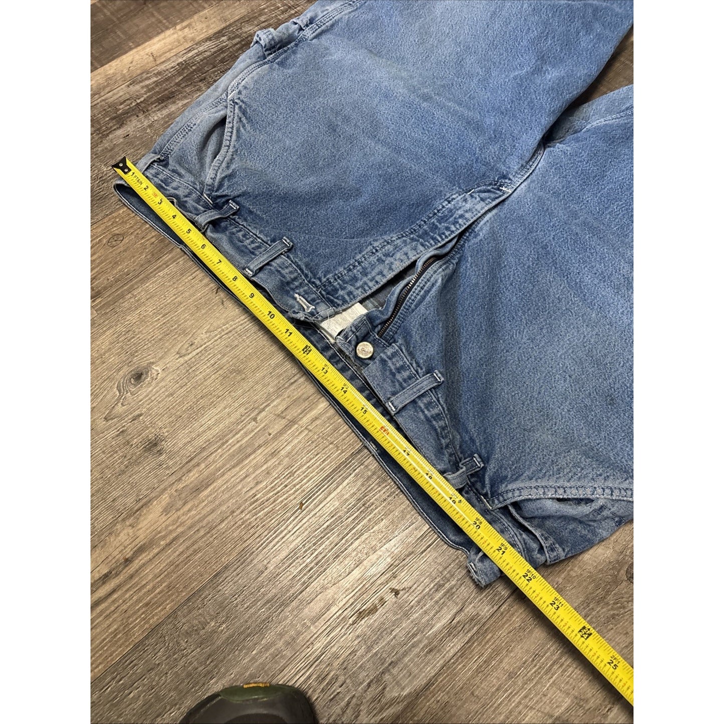 VTG Carhartt Flannel Lined Carpenter Jeans Men's Blue 44x32 - USA Made B14DST
