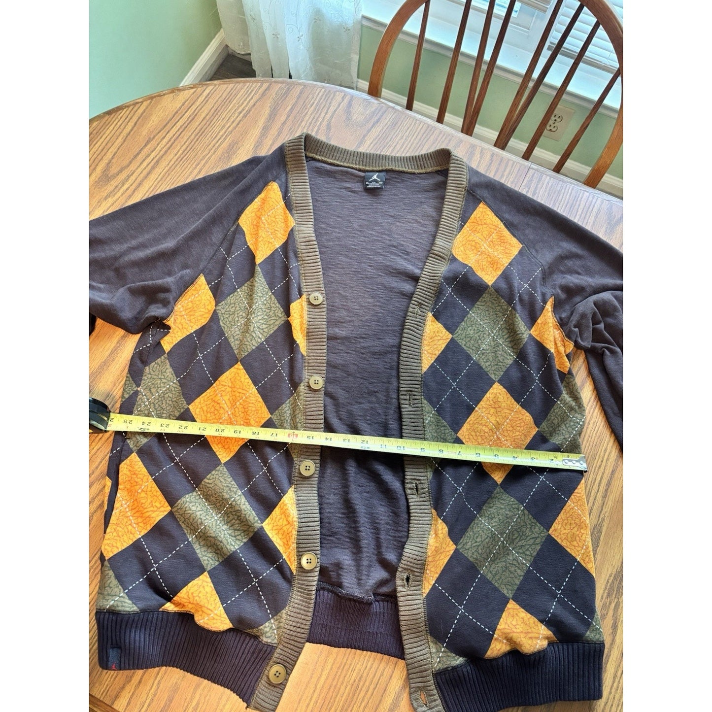 Nike Air Jordan Argyle Style Soft Sweater Sweat Shirt Men Size XXL