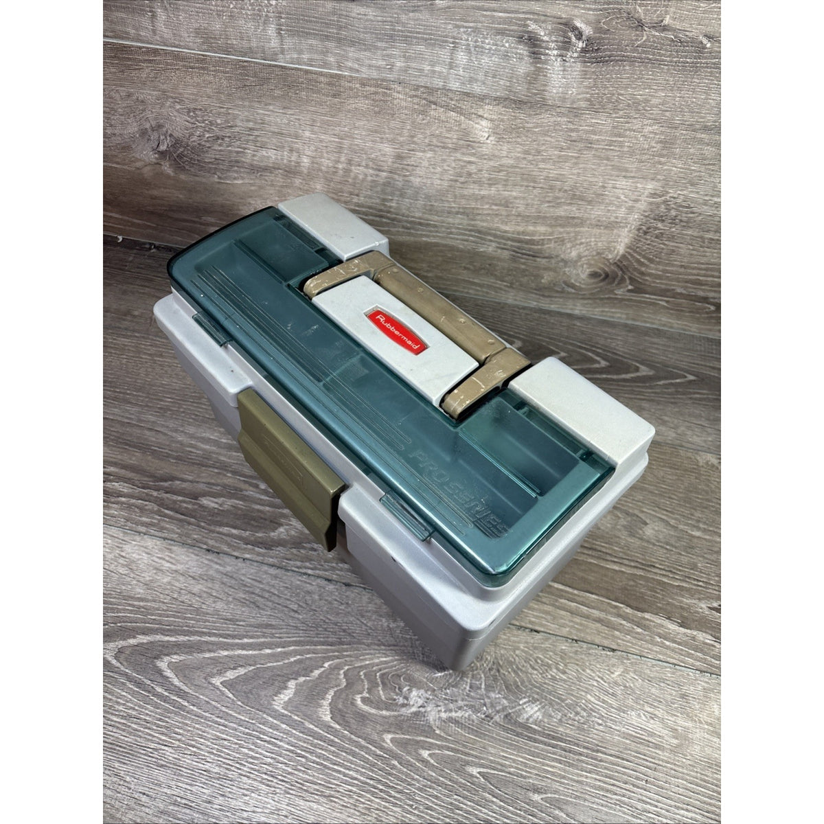 Vintage 1993 Rubbermaid Pro Series 3015 Fishing Tackle Box w/ Accessory Box USA