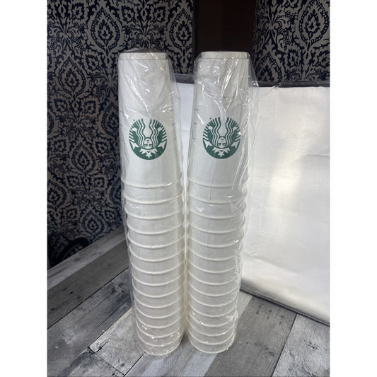 Starbucks Disposable Paper Coffee Cups 24oz - 2 Packs (30 Cups) Large Venti NEW