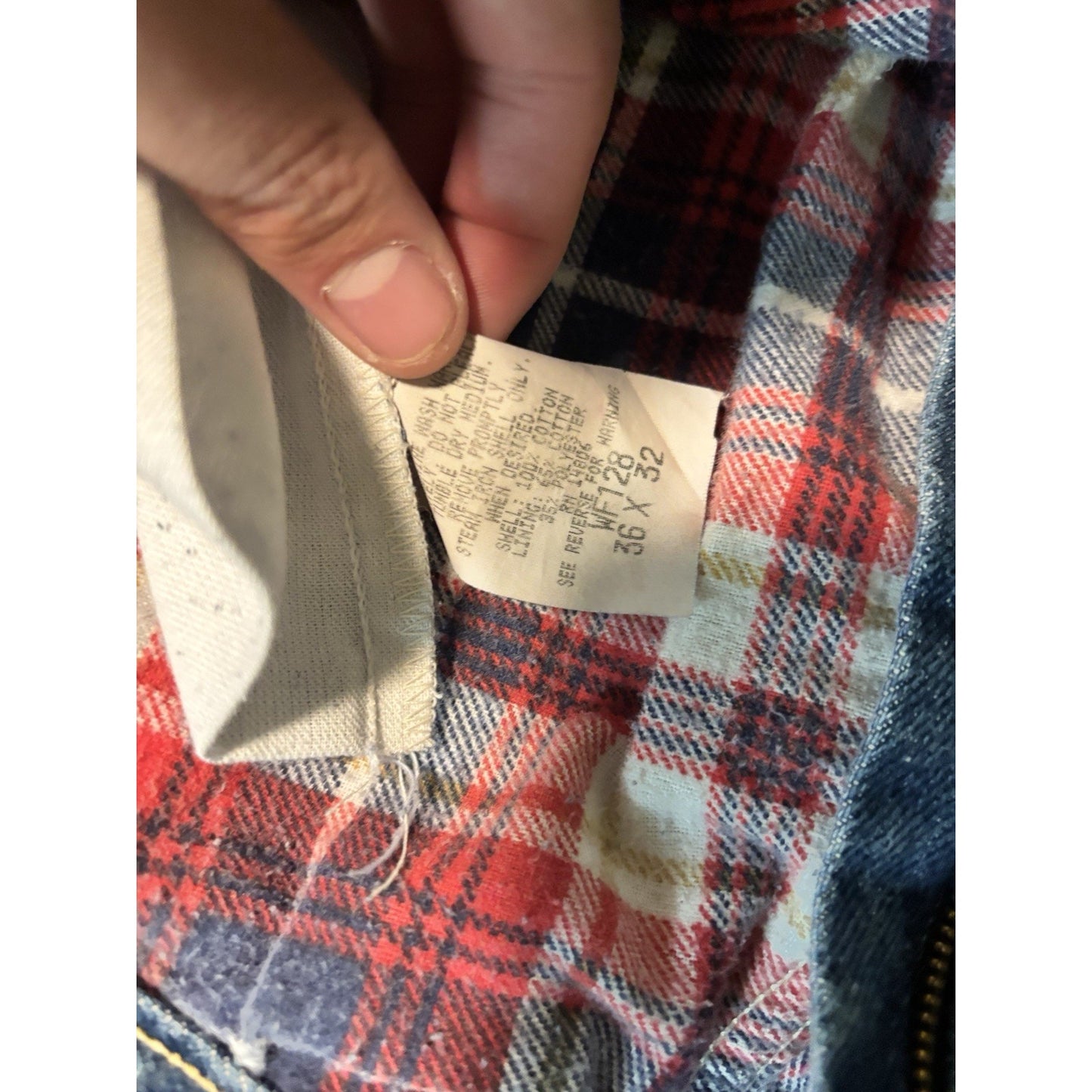 3x Vintage Carhartt Flannel Lined Jeans WF128 Made In USA Size 36x32