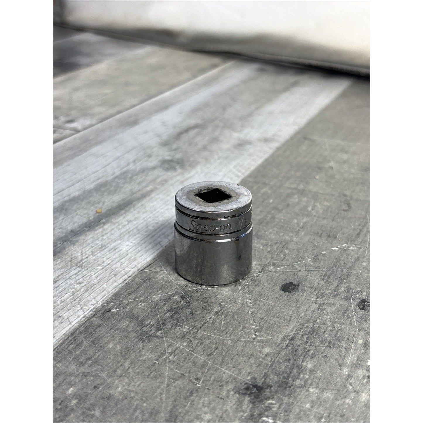 Snap On Tools FS281 3/8 Dr 6Pt SAE 7/8 Flank Dr Shallow Chrome Socket USA VTG