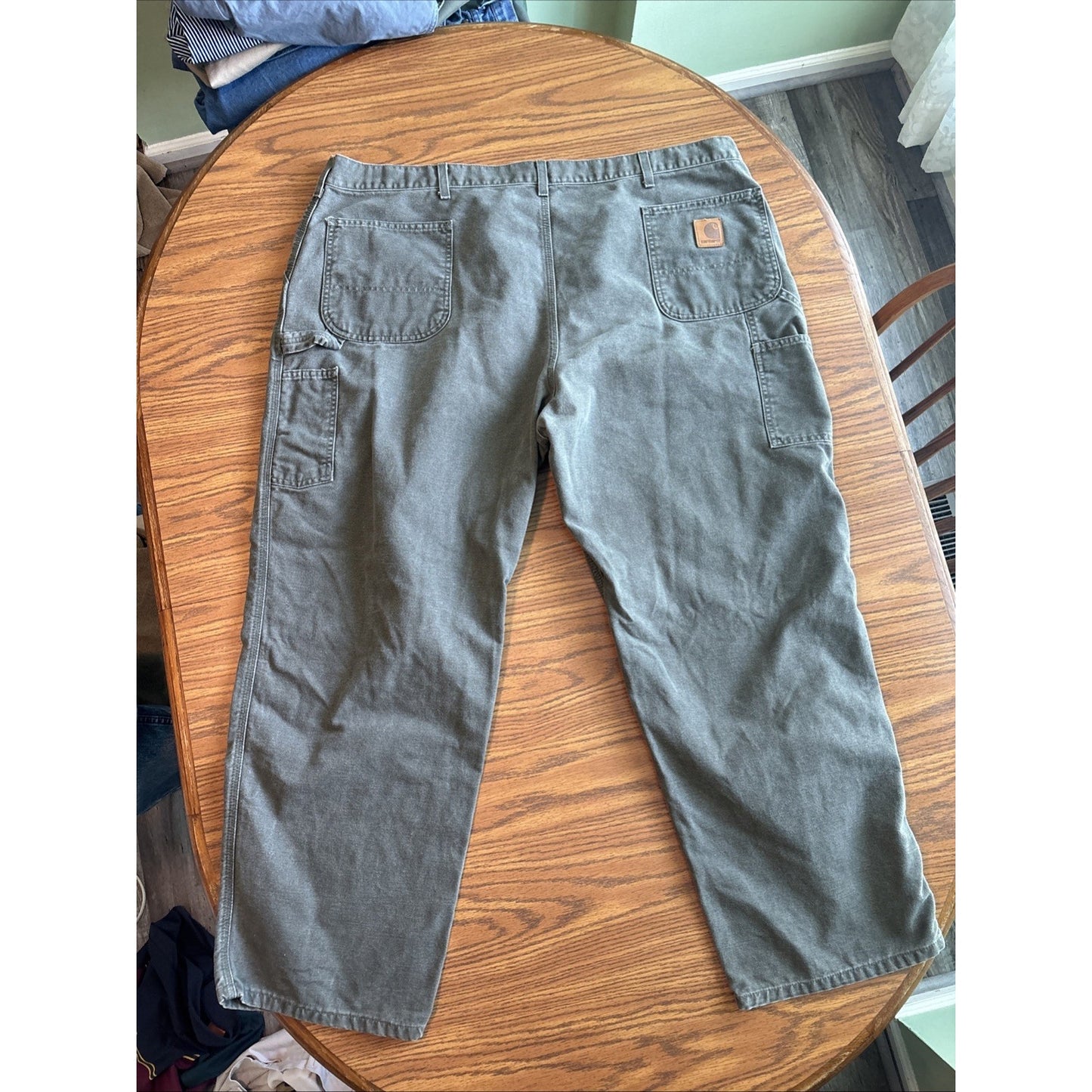 Carhartt B11 Moss Green Carpenter Pants 46x30 Workwear Canvas Loose Fit USA