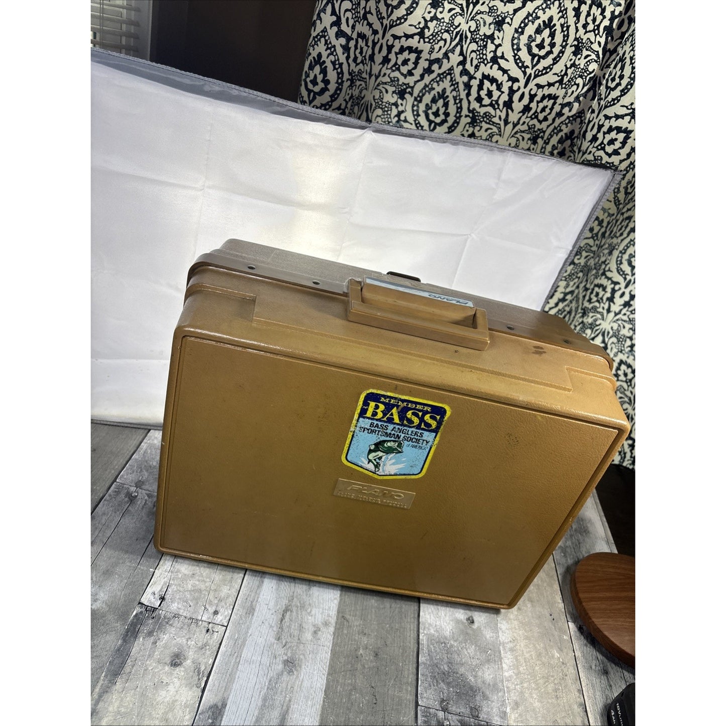 Vintage Plano 7777 Fishing Tackle Box Multi Tray Organizer Olive Tan 70s