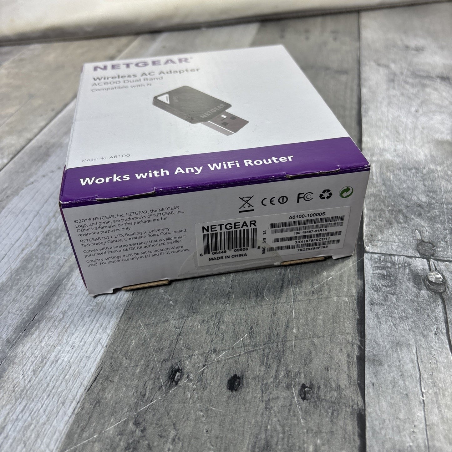 NETGEAR AC600 Wi-Fi USB 2.0 Mini Adapter for Desktop PC - Black Never Used