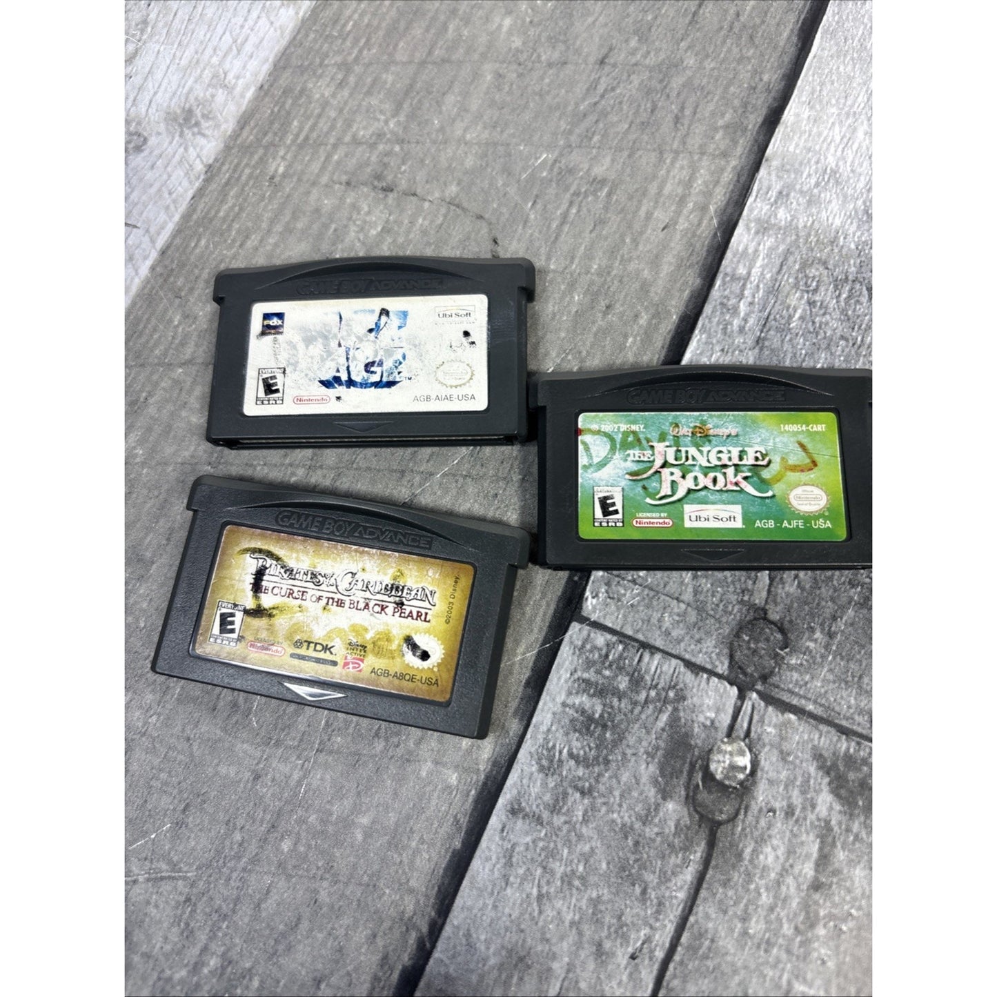 Game Boy Advance -Disney Game Lot Of 3- Jungle Book, Ice Age, Pirates Caribbean