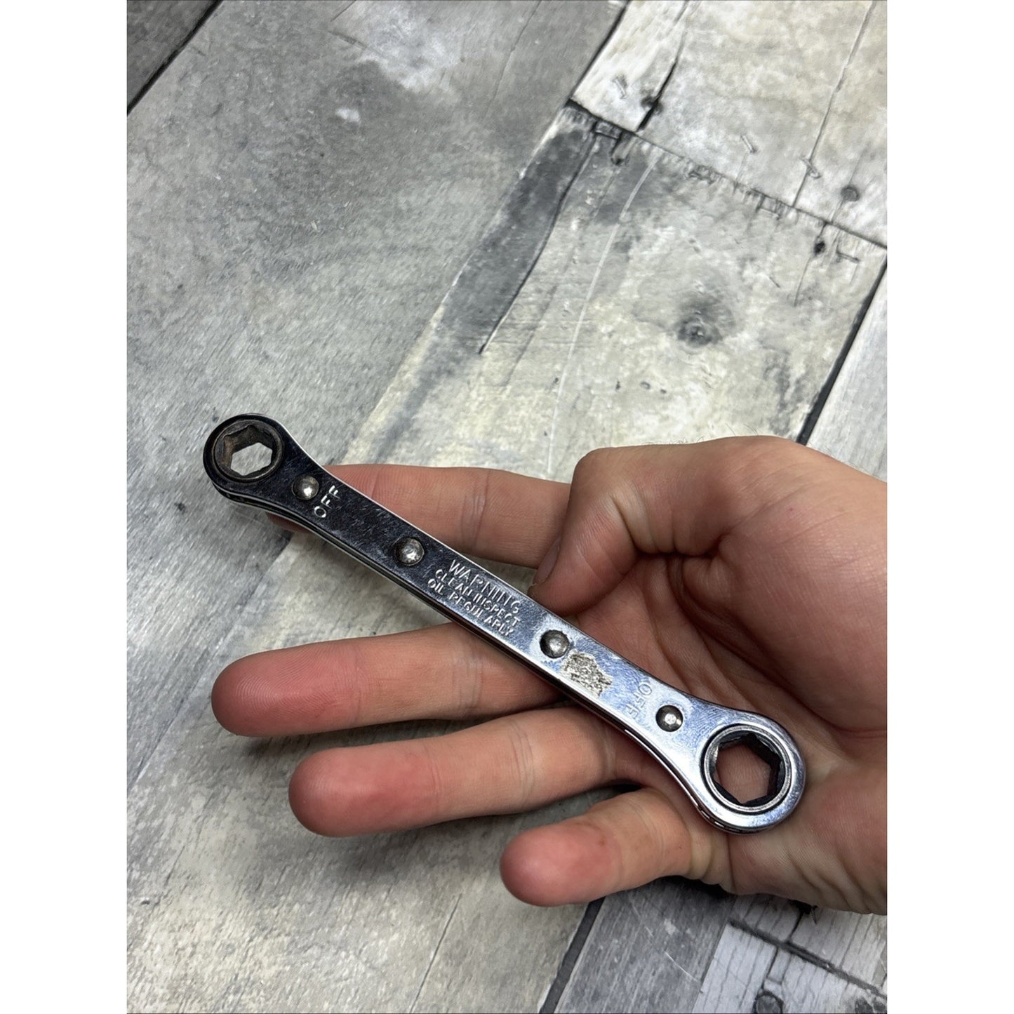 Snap-on RBM1011S 10mm x 11mm 6 Point Metric Ratcheting Box Wrench USA 614