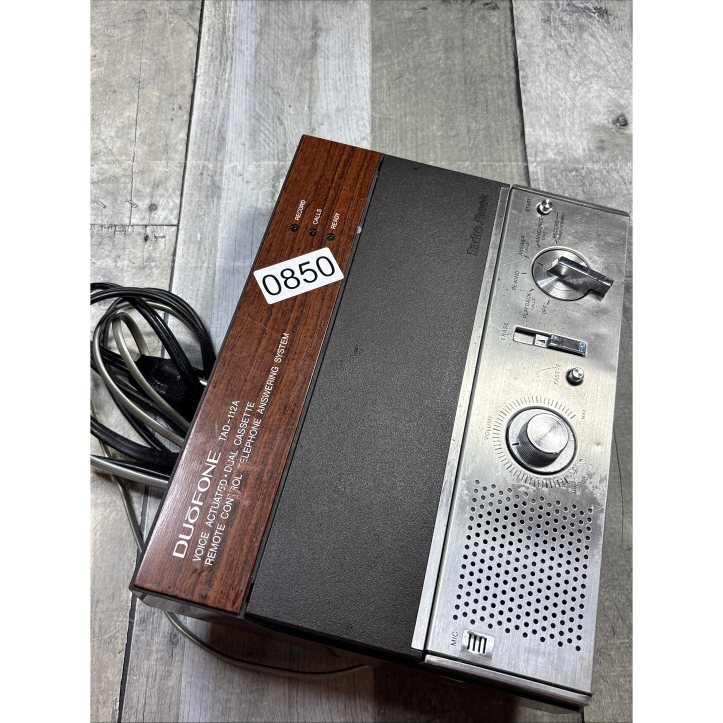 Radio Shack Duofone TAD112A Cassette Telephone Answering System 1984 Vintage