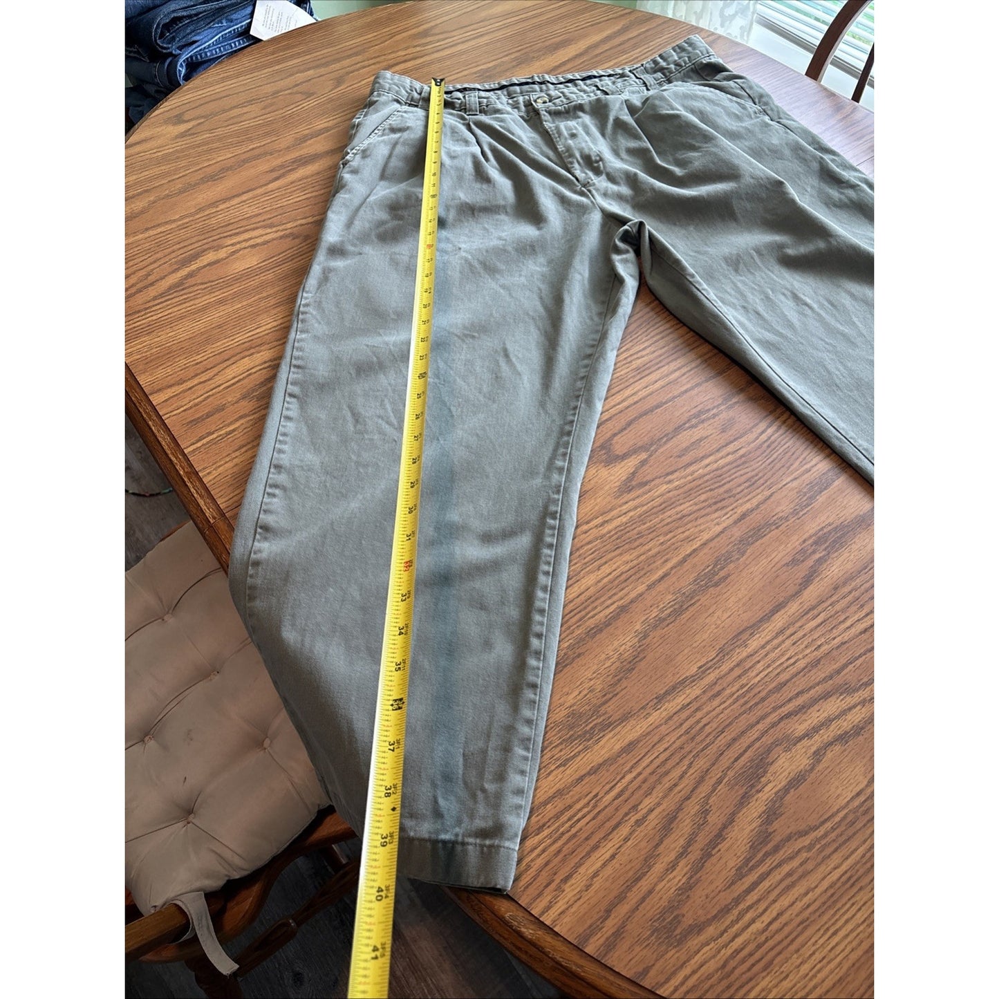Duck Head Men’s Pleated Chino Pants - Olive Green - 100% Cotton - Sz 40