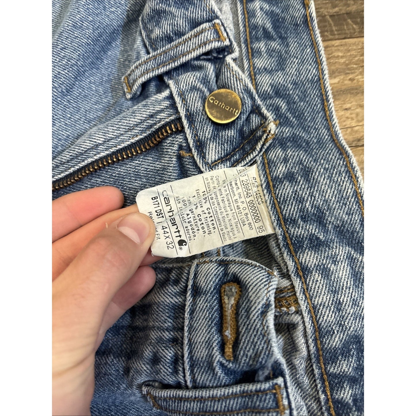 Carhartt Relaxed Fit Straight Leg Carpenter Jeans 44 X 32 B171 DST VTG