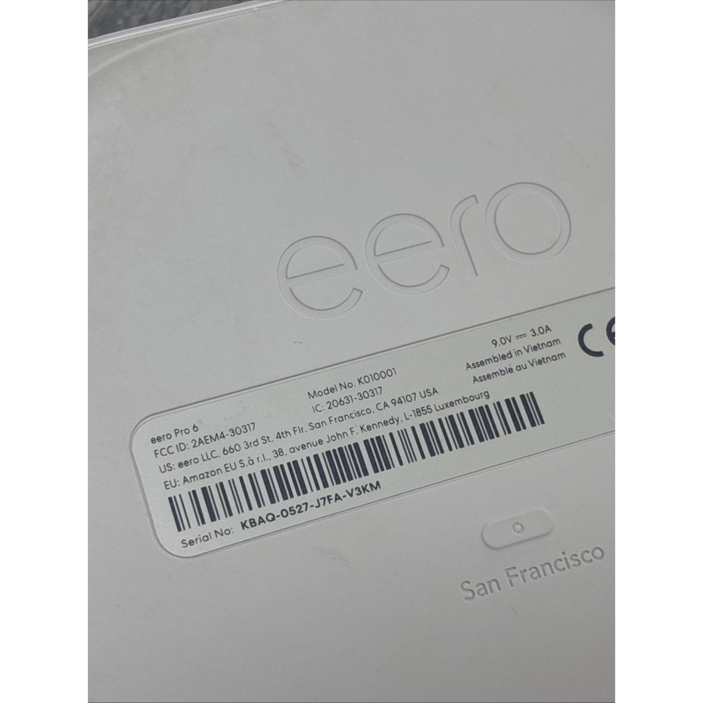 Eero K010001 Pro 6 Tri-Band Mesh Wi-Fi Platform With Power Supply Bundle