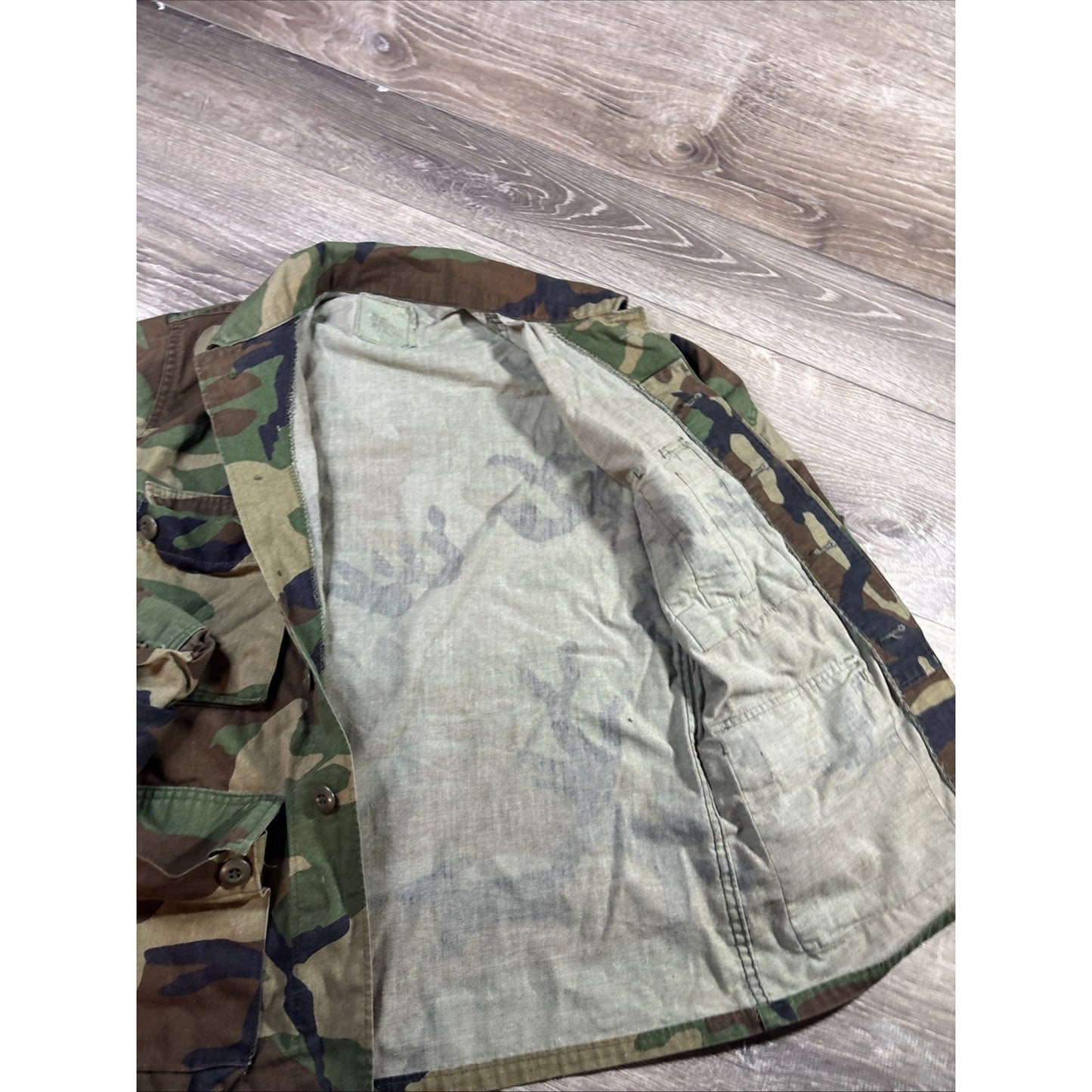 Vintage USMC Woodland BDU Field Coat Jacket X-Small Short