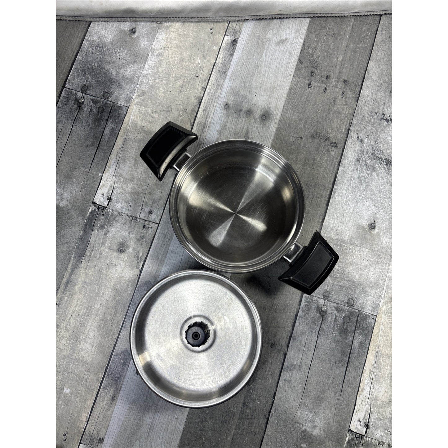 Royal Queen Temp Tone Plus 6.5” Stock Pot/Lid - 5 Ply Stainless Steel Multi Core