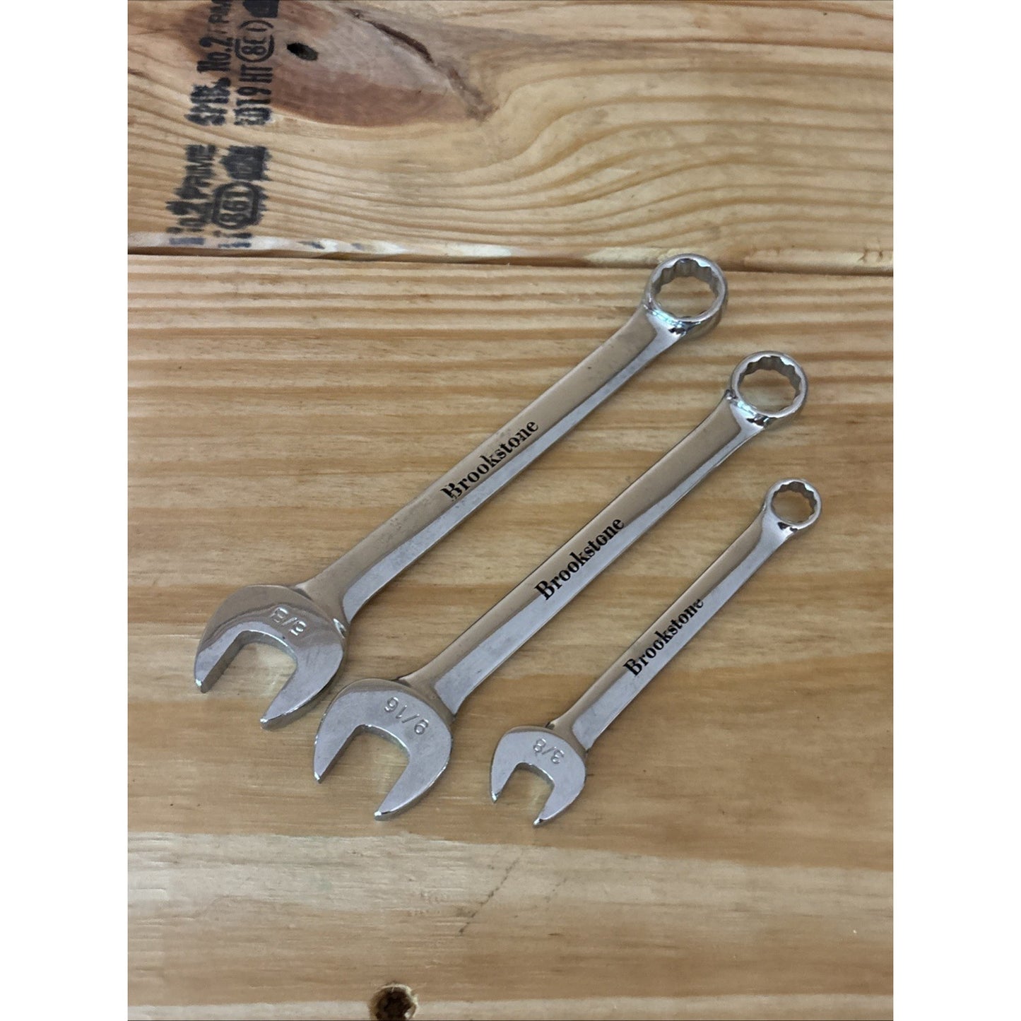 Brookstone SAE Combination Wrench Set 3pc 5/8" 9/16" 3/8"