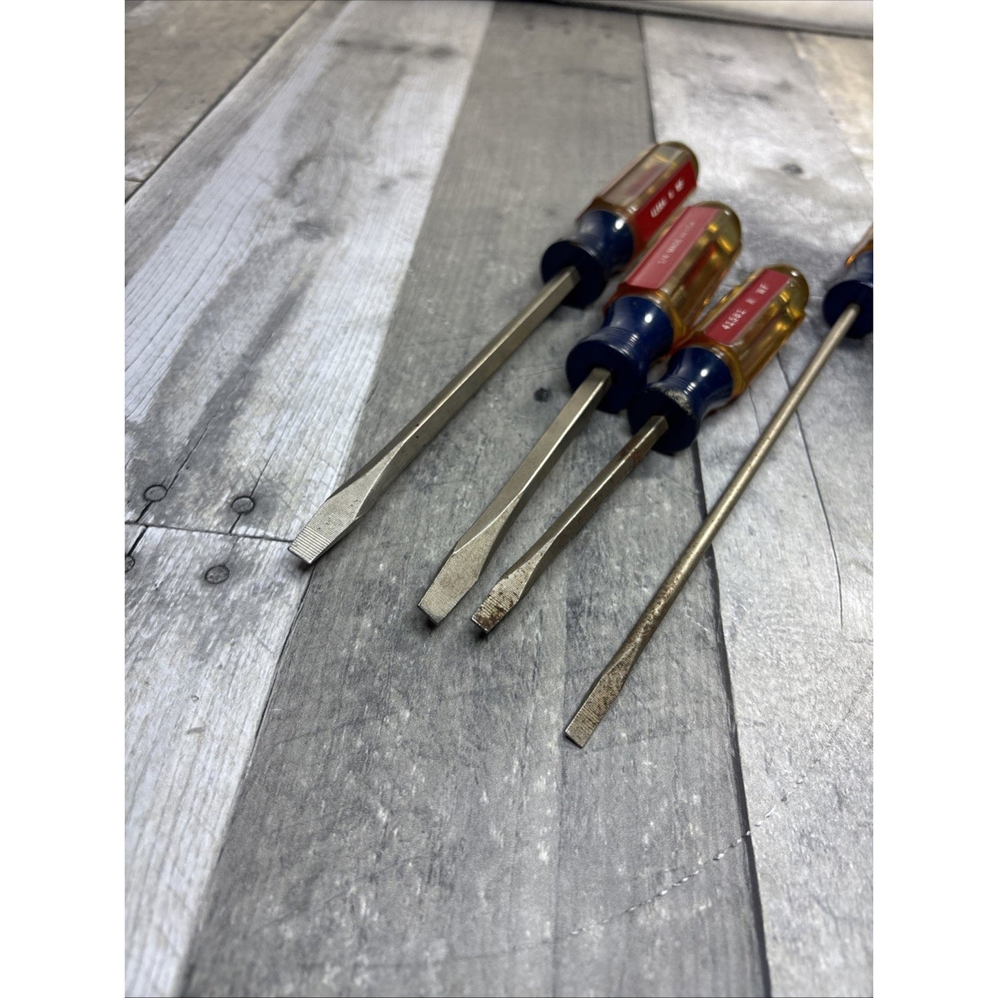 Vtg Craftsman 4pc Slotted Screwdriver Set 3/16 1/4 41581, 41583, 41584, WF - USA