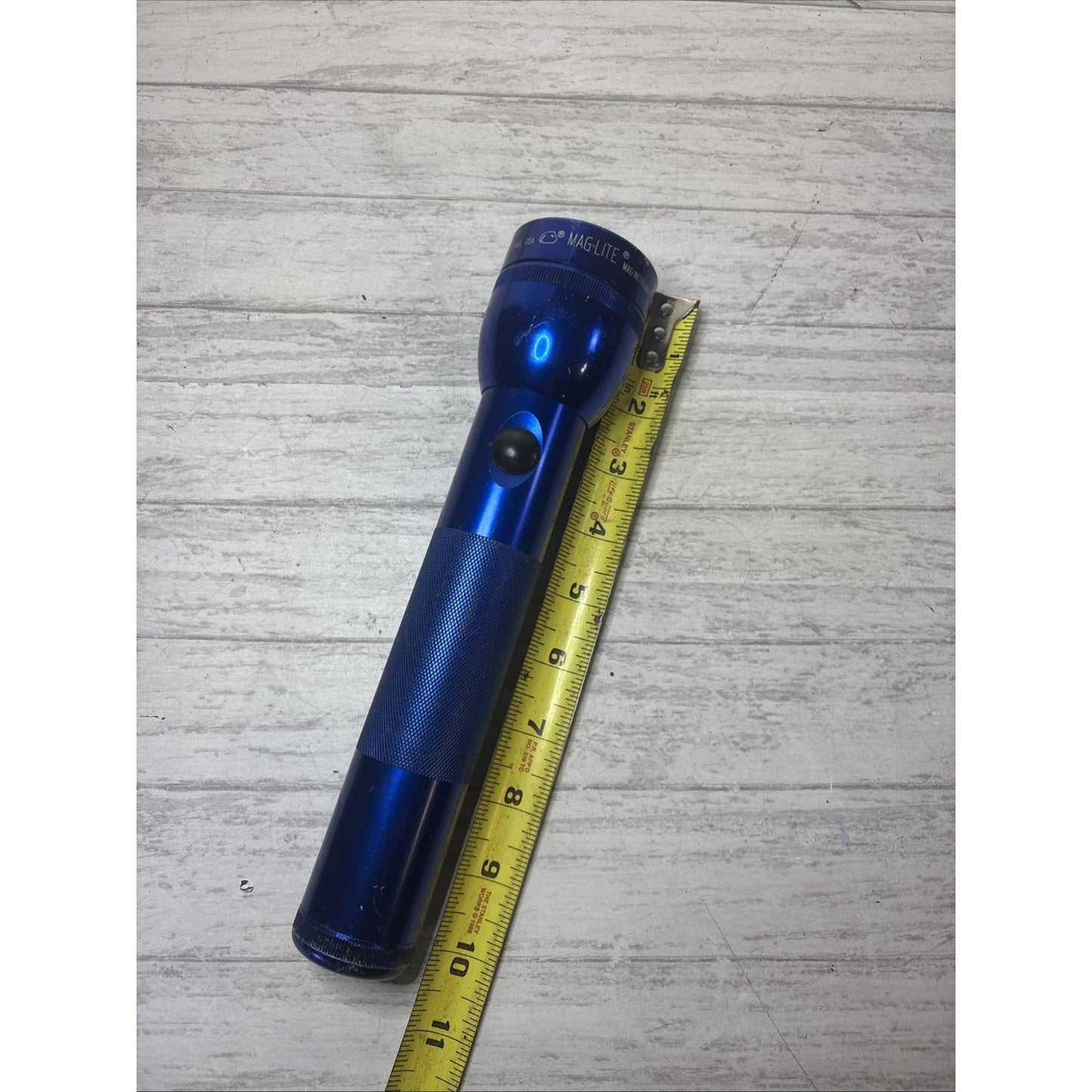 MAG-LITE LARGE 2 D Cell MAGLITE 10” Blue Flashlight Made In USA Ontario VTG