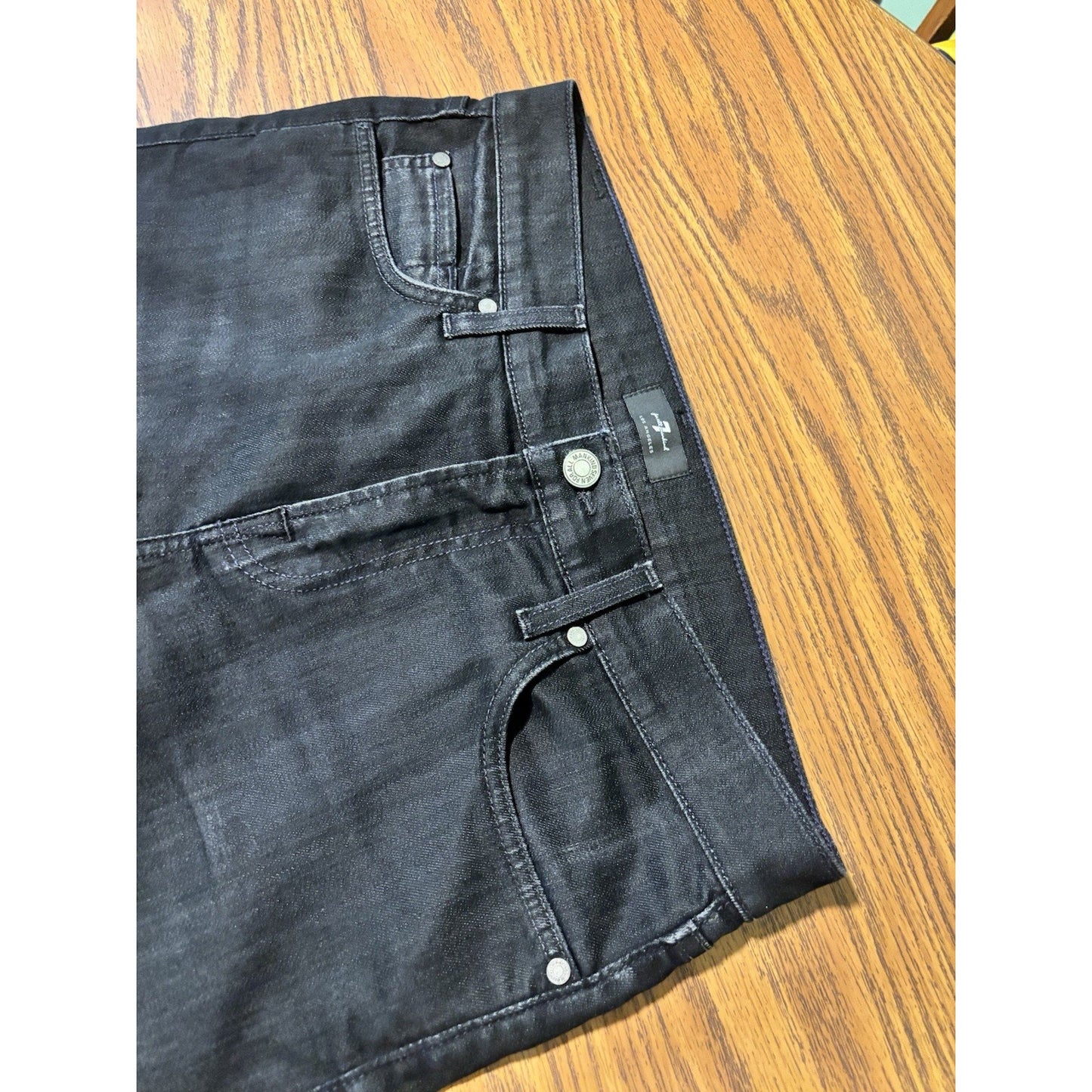 7 For All Mankind Jeans Mens 31 Black Paxtyn Slim Skinny Stretch Denim