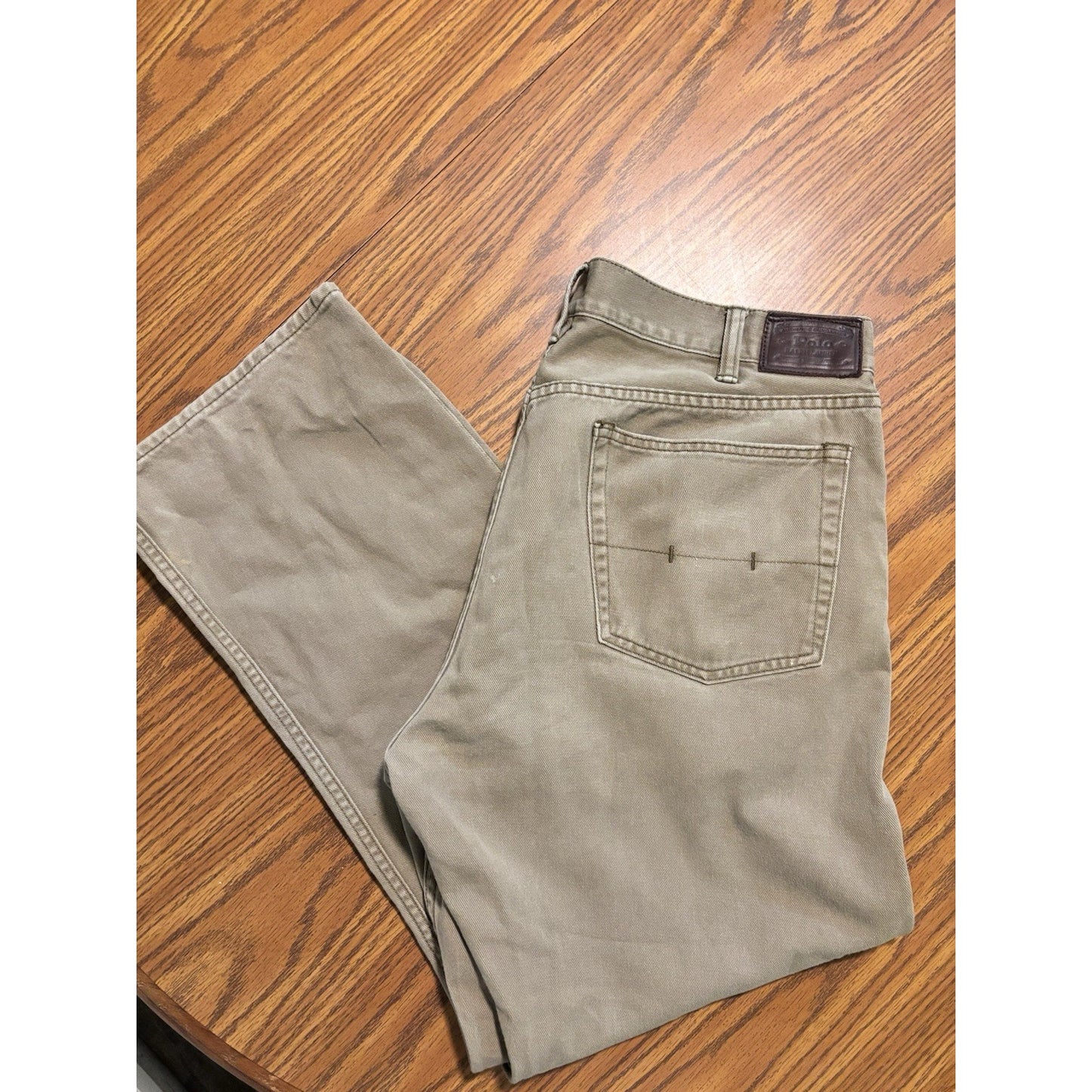 Polo Ralph Lauren Mens Classic 867 Jeans Beige Brown 100% Cotton 38x30 Preppy