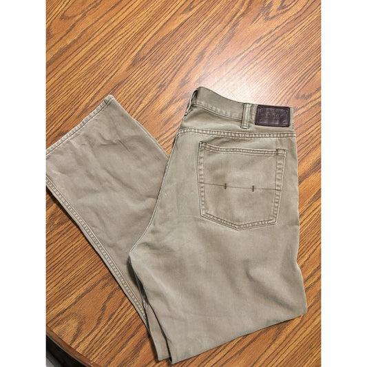 Polo Ralph Lauren Mens Classic 867 Jeans Beige Brown 100% Cotton 38x30 Preppy