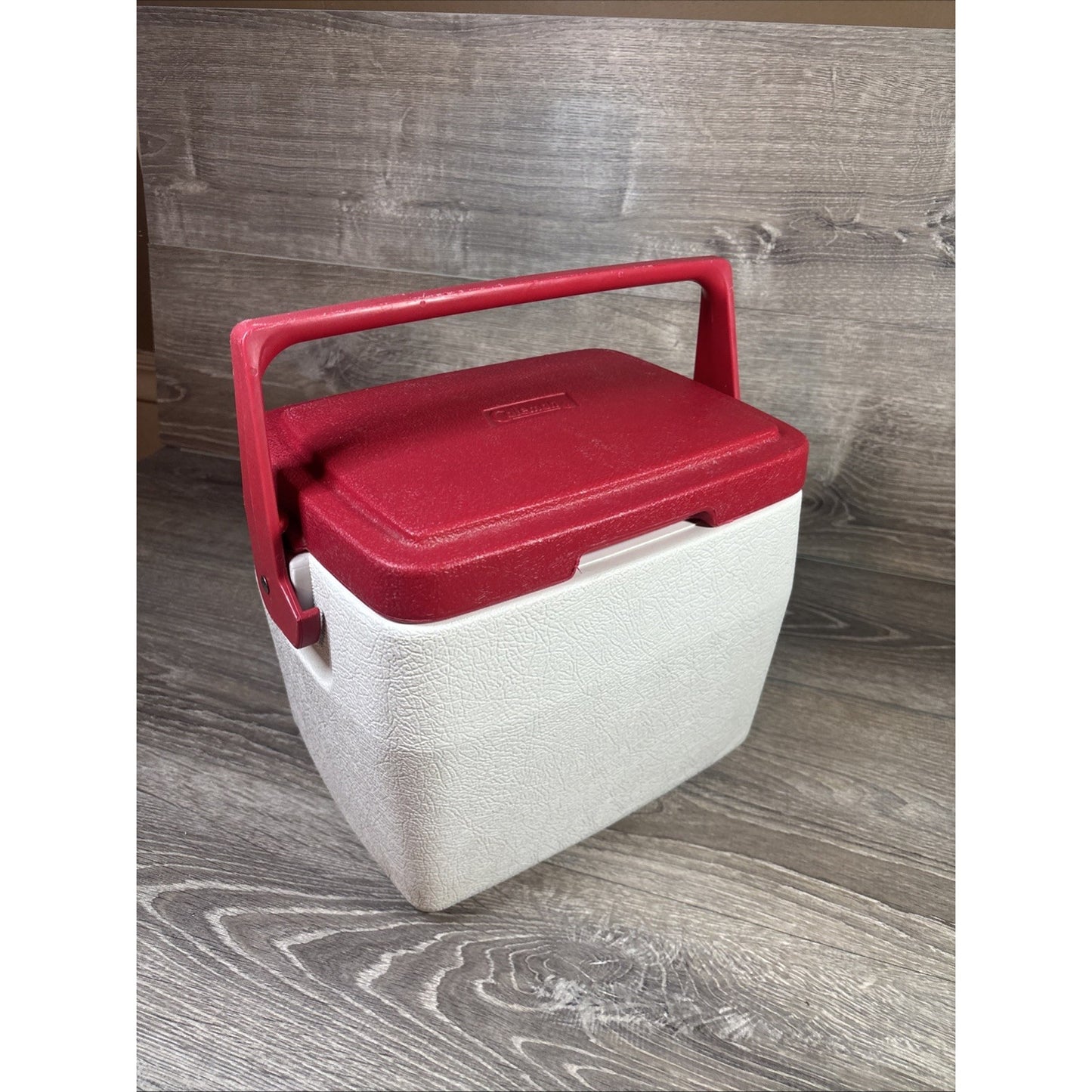 Vtg Coleman Personal 8 Cooler Flip Lid Cup Holder Red Lid Model 5272 USA