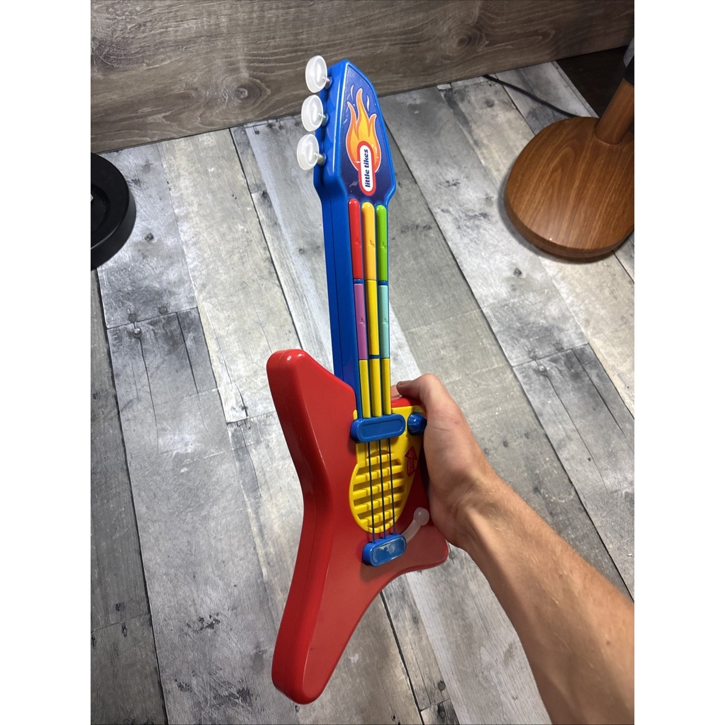 Little Tikes Pop Tunes Guitar Kids Red Musical Instrument Lights Sounds Vintage