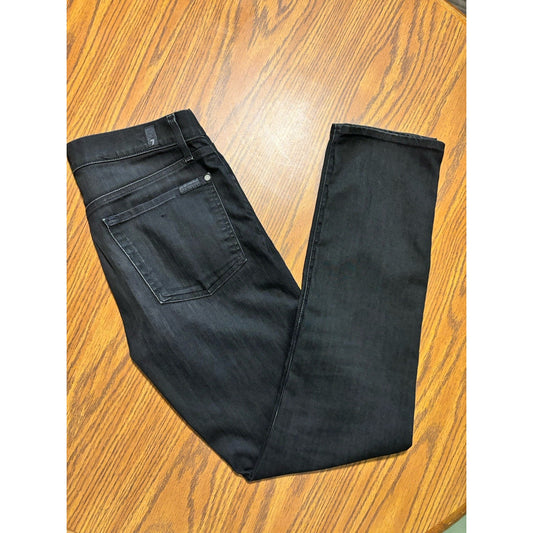 7 For All Mankind Jeans Mens 31 Black Paxtyn Slim Skinny Stretch Denim