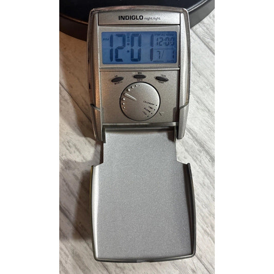 Timex INDIGLO Night-Light Alarm Clock 3521T - Tested Works (Small Crack) Vtg Y2K