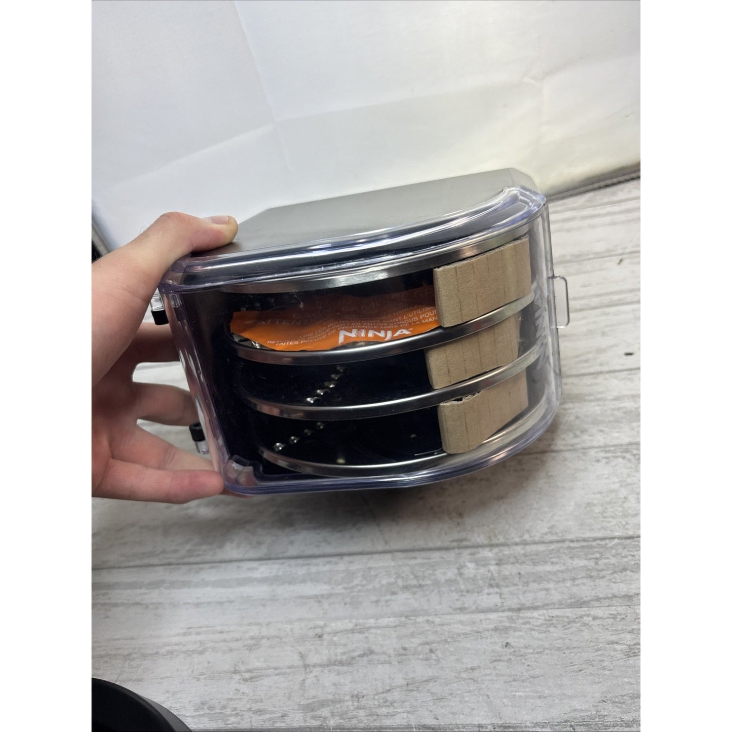 Ninja Food Kitchen Processor 4 Disc Blade Set w/ Storage Case Crinkle Cut Fry