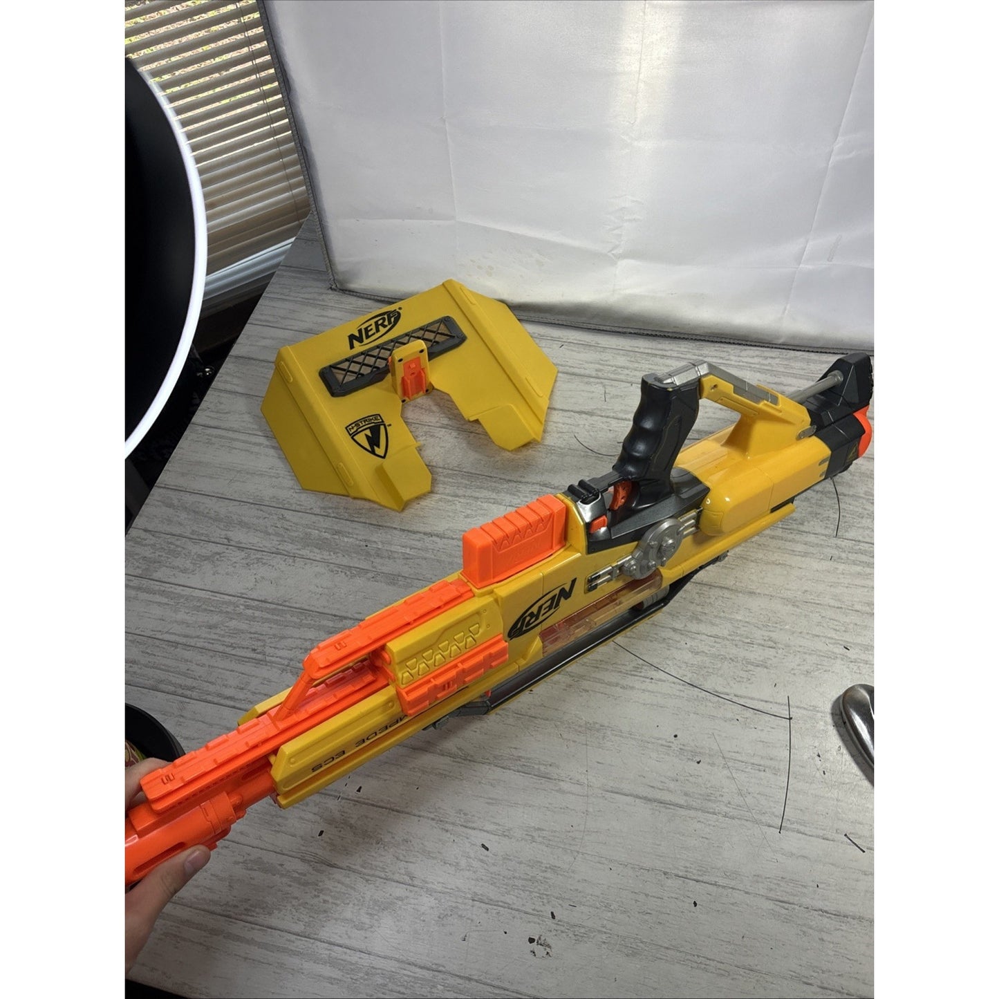 Nerf Stampede ECS N-Strike Battle Blaster Automatic Yellow Works Great