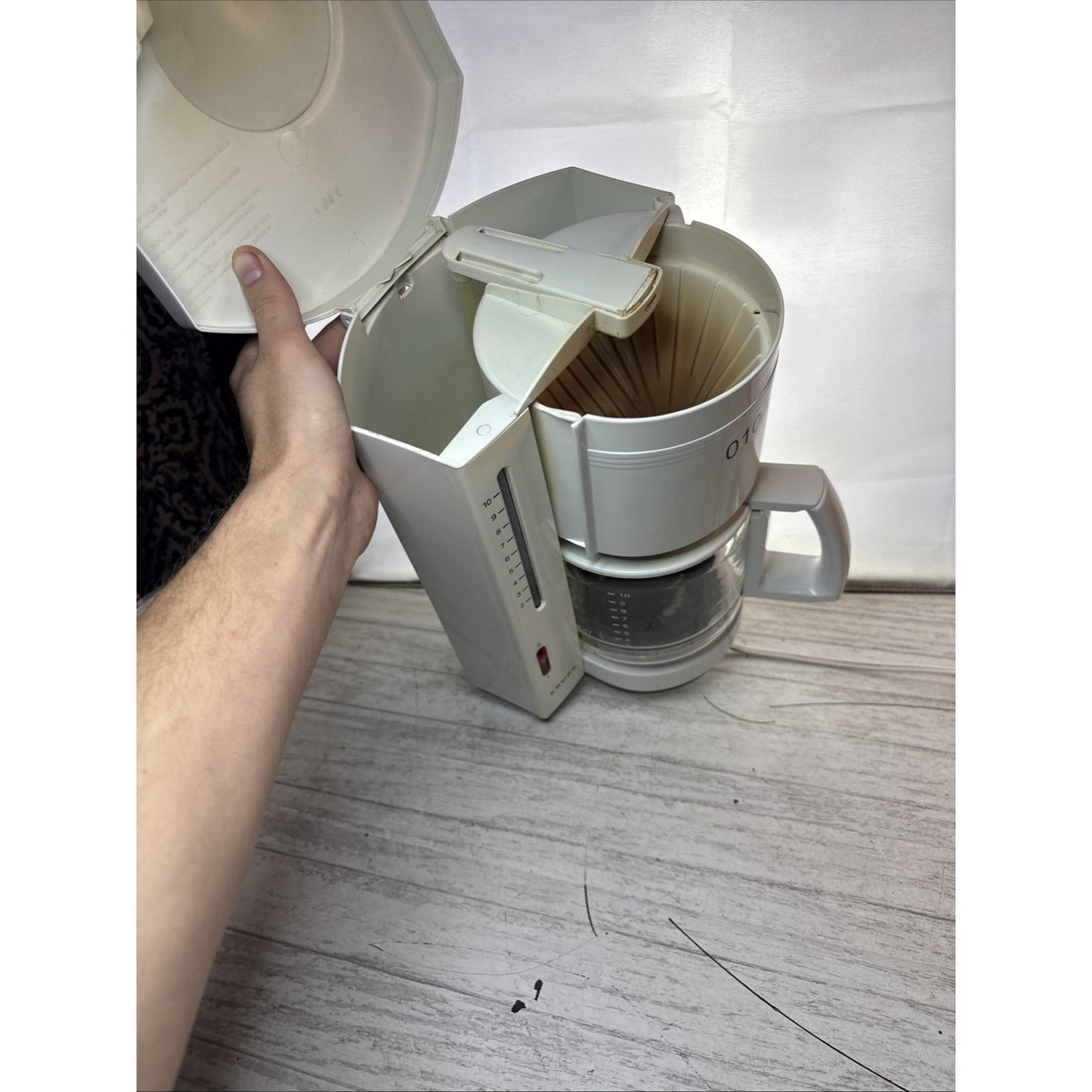 Krups Coffee Maker Type 192 10 Cup White 120V 850W Made in Mexico - TESTED WORKS