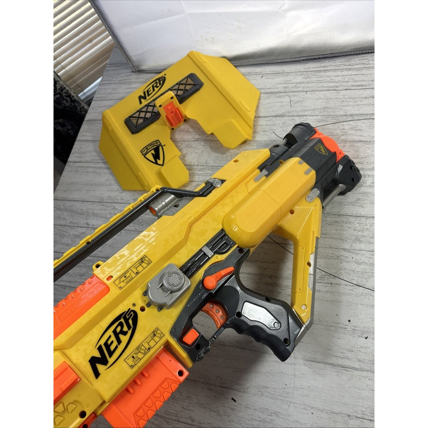 Nerf Stampede ECS N-Strike Battle Blaster Automatic Yellow Works Great