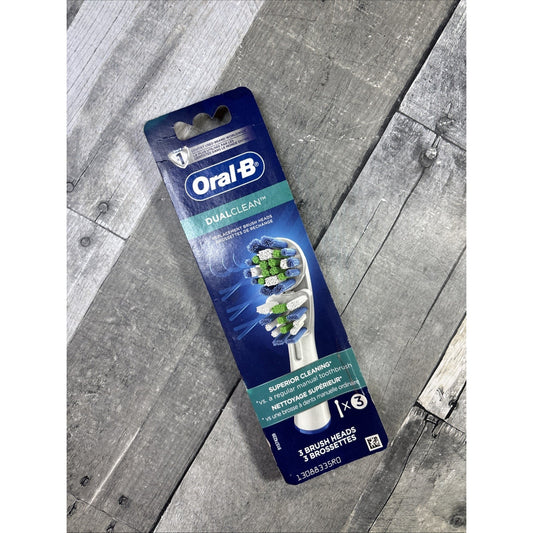Oral-B Dual Clean Dual Action 3 Pack Replacement Electric Brush Head Refill