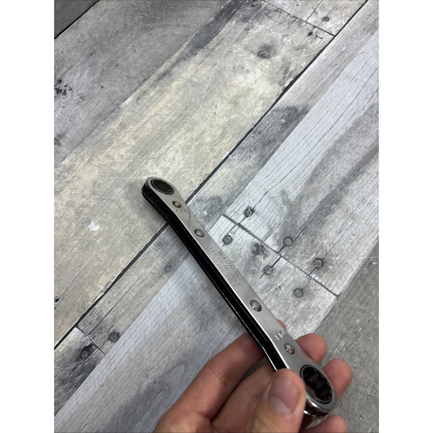 SNAP.ON spanner ratcheting wrench 1/2" & 9/16" 12. point sided R1618 0610