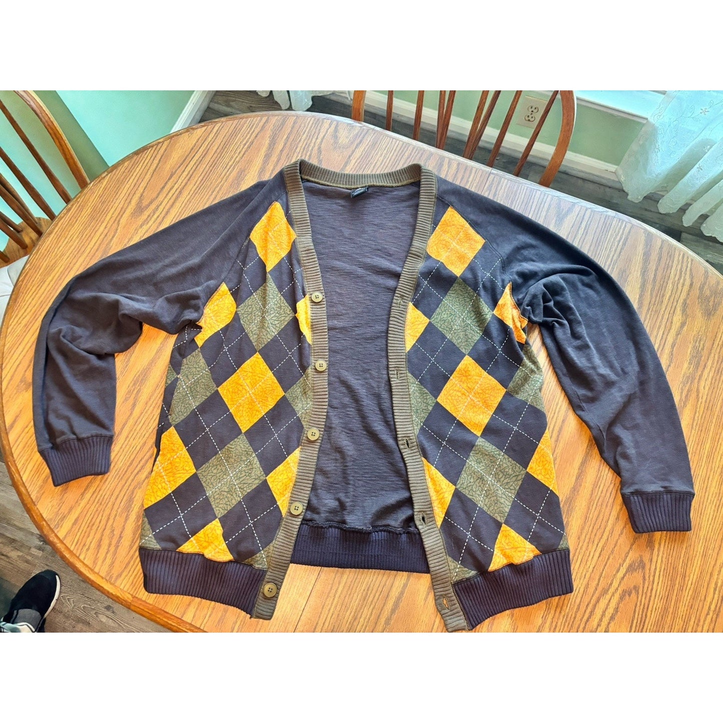 Nike Air Jordan Argyle Style Soft Sweater Sweat Shirt Men Size XXL