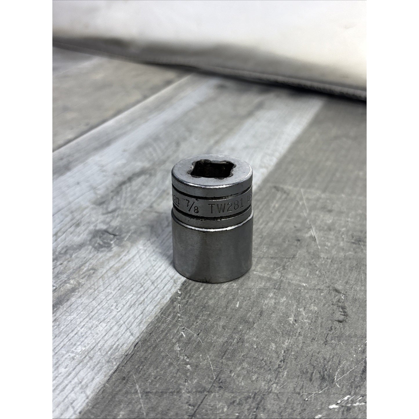 Snap-on TW281 7/8" SAE Flank Drive Shallow Socket 1/2" Drive 6 Pt USA VTG