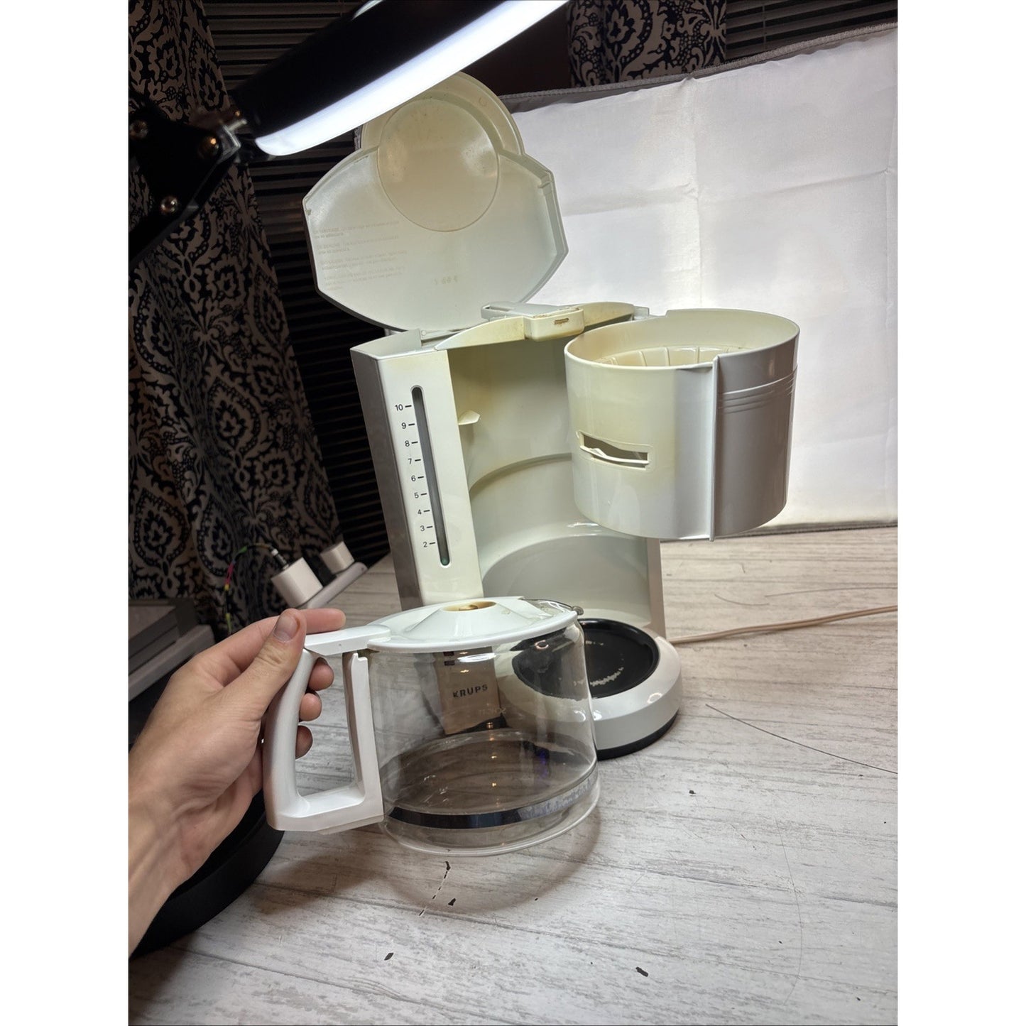 Krups Coffee Maker Type 192 10 Cup White 120V 850W Made in Mexico - TESTED WORKS