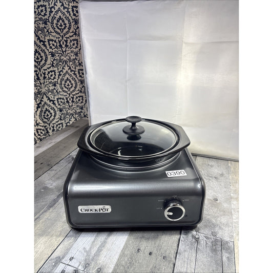 Crock Pot Hook Up 2.5 Quart Round Slow Cooker Black/Dark Gray SCCPMD2-CH