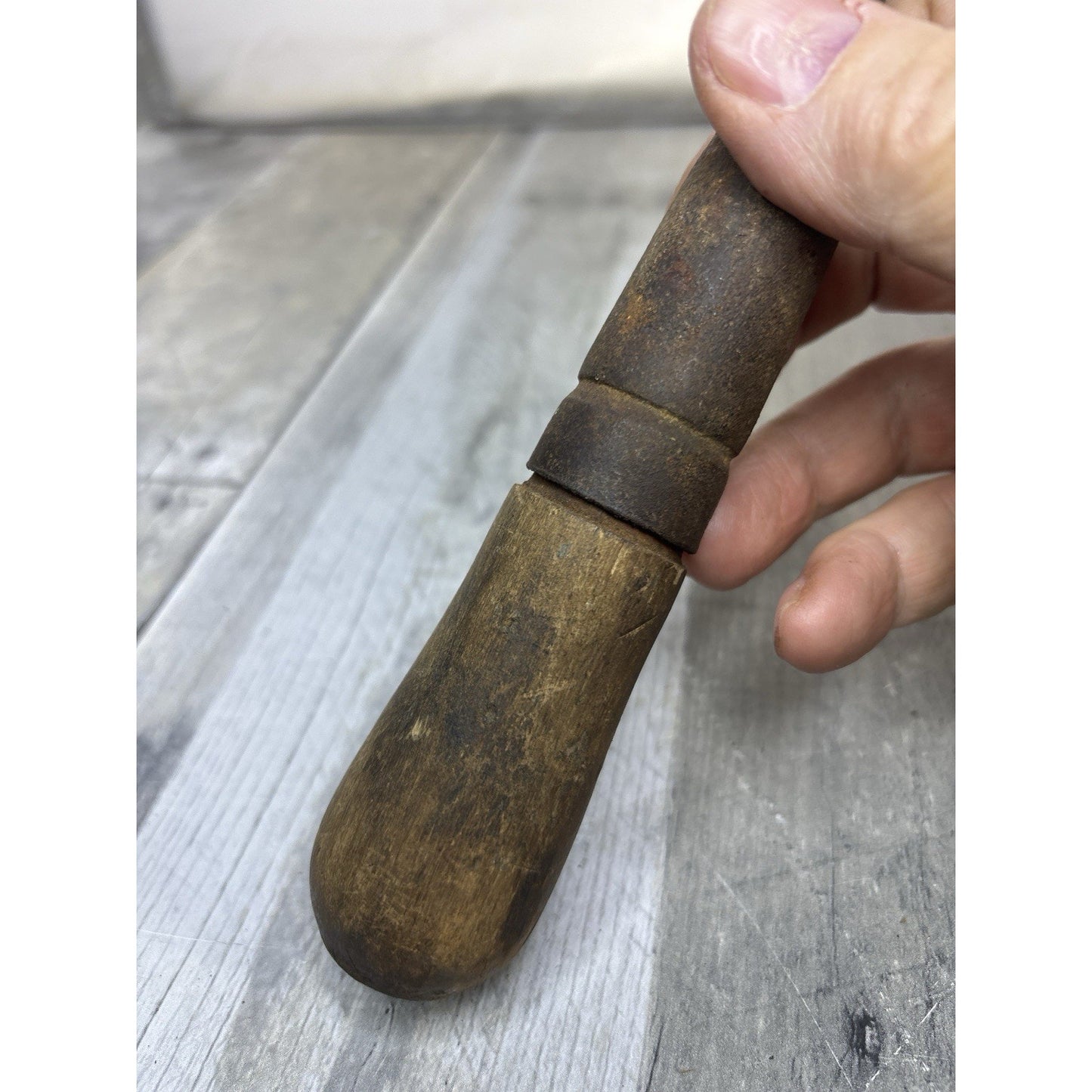 Vintage Heavy Duty Stubby Slotted Screwdriver Wood Handle Mechanics Tool USA